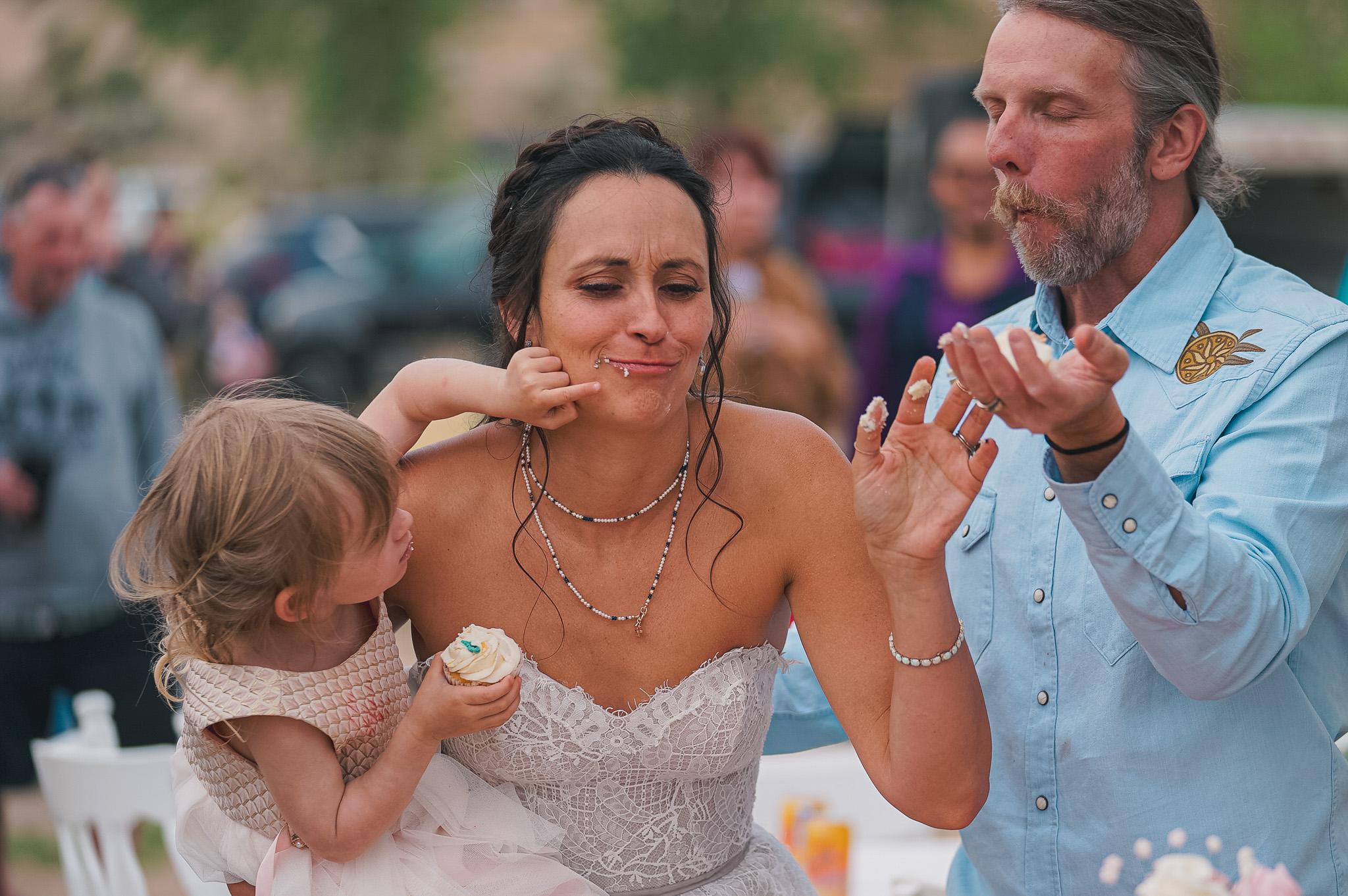 Colorado elopement photographer — candid celebration moment at an outdoor Colorado elopement
