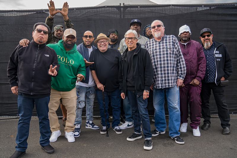 Large group portrait at BottleRock festival, Napa Valley