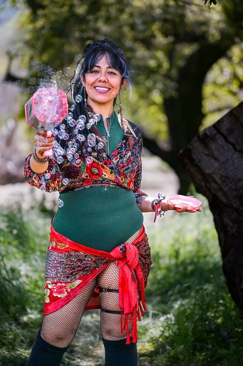 Individual portrait at a live music festival